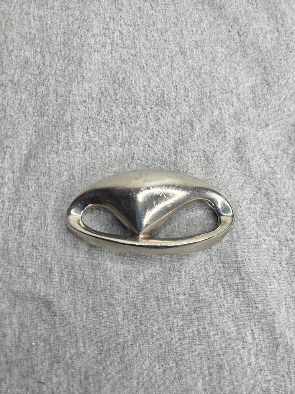Patricia Von Musulin Calderon 1982 Sculptural Belt Buckle Modernist Silver Tone